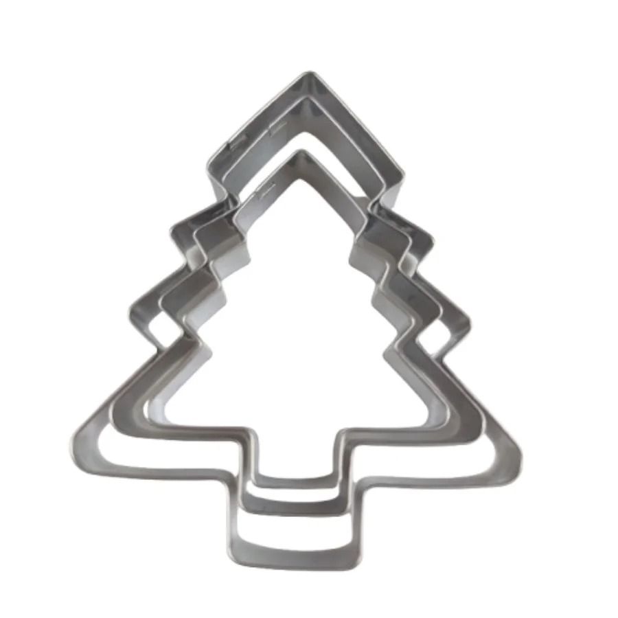 3/5pcs Christmas Snowflake Cookie Mold Stainless Steel Kitchen Baking Tool Gingerbread Man Tree Heart Mold