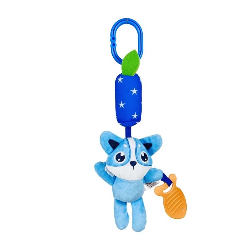 Soft Animal Hanging Handbells Rattles Plush Sensory Toy with Teether for Newborn Gifts