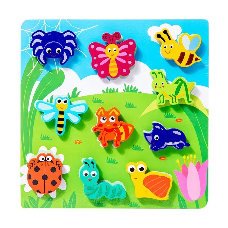 Children's 3D Puzzle Early Education Fun DIY Paste Wood Educational Toys for Kids