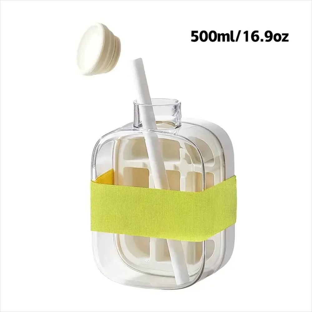 2-in-1 Press Ice Cube Mold & Portable Water Bottle – Leak-Proof Ice Cube Tray with Bin