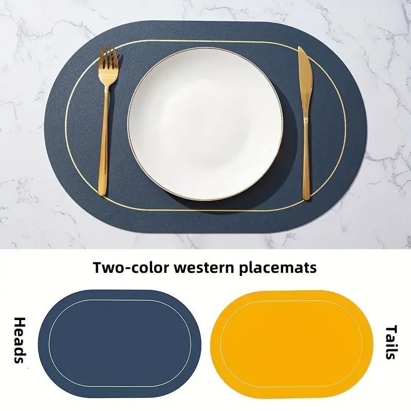 Nordic Style PU Leather Placemats – Waterproof & Heat-Insulating Dining Table Set