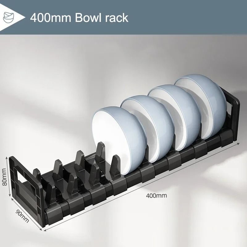 Adjustable Under Cabinet Bowl & Dish Rack – Versatile Kitchen Storage & Drawer Partition
