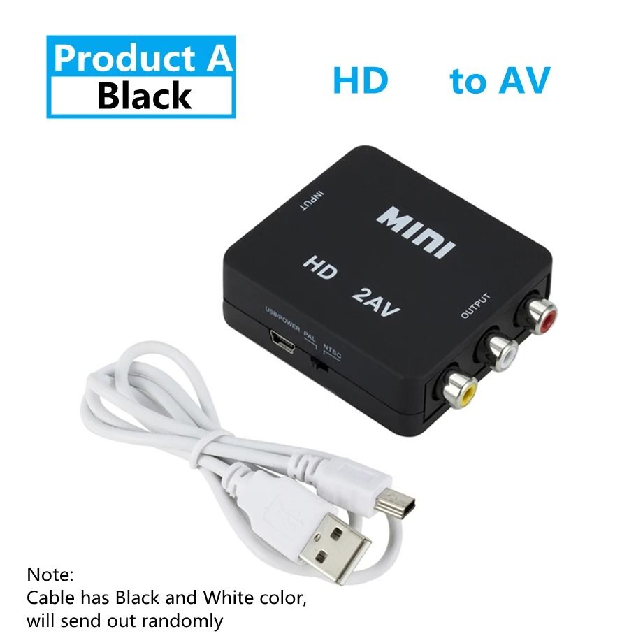 RCA AV to HDMI Video Converter Box – 1080P Composite to HDMI Adapter for NTSC/PAL Support