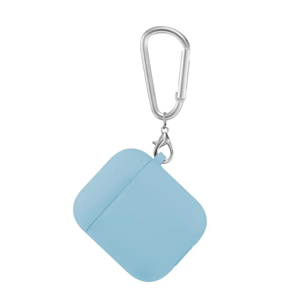 Soft Silicone Earphone Case for Apple AirPods 1st and 2nd Gen with Protective Keychain Cover