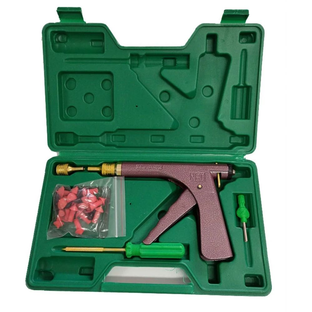 Professional Motorcycle Vacuum Tire Repair Gun Kit with Mushroom Nails for Fast Puncture Recovery