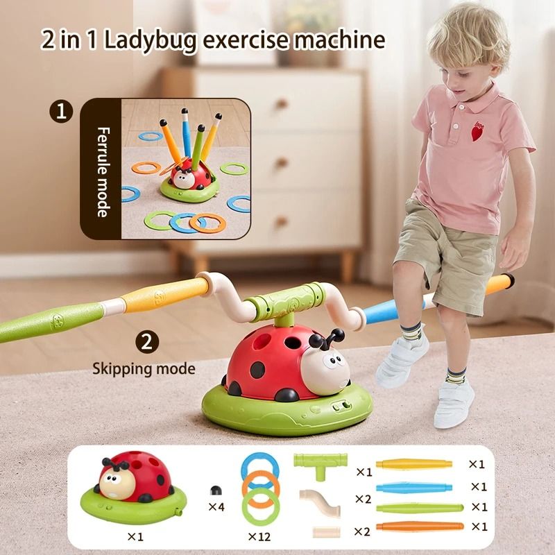 Ladybug 3-in-1 Multifunction Sport Game - Skip, Toss & Rocket Launcher