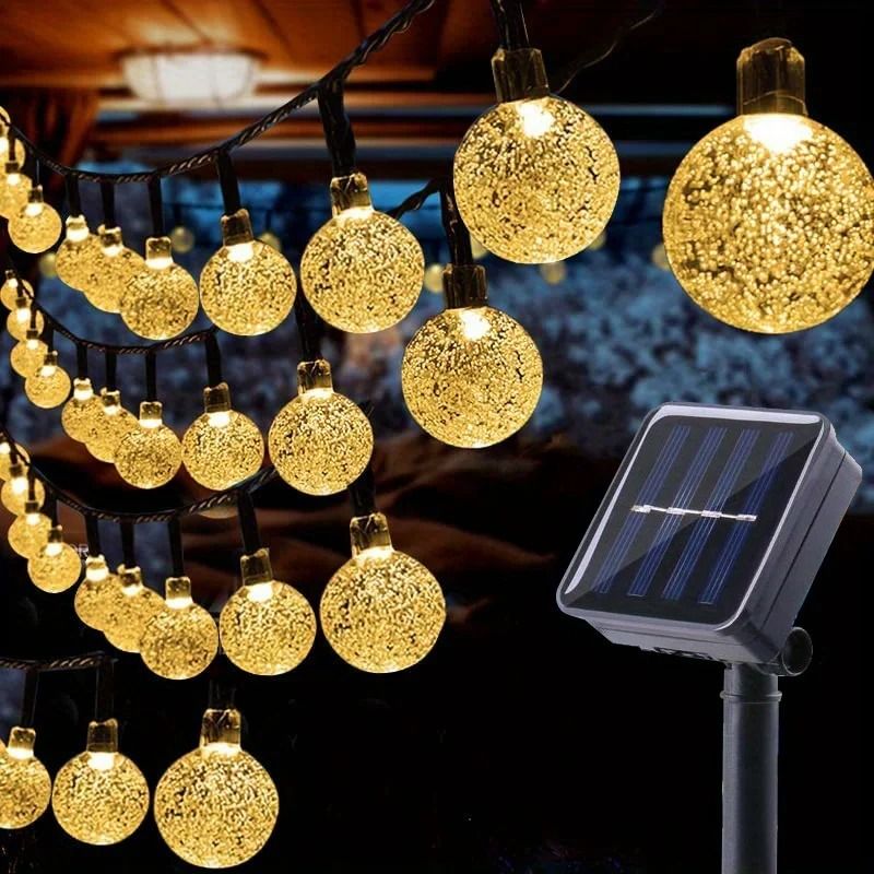 High-Performance IP65 Crystal Globe Solar String Lights for Professional Outdoor Decor