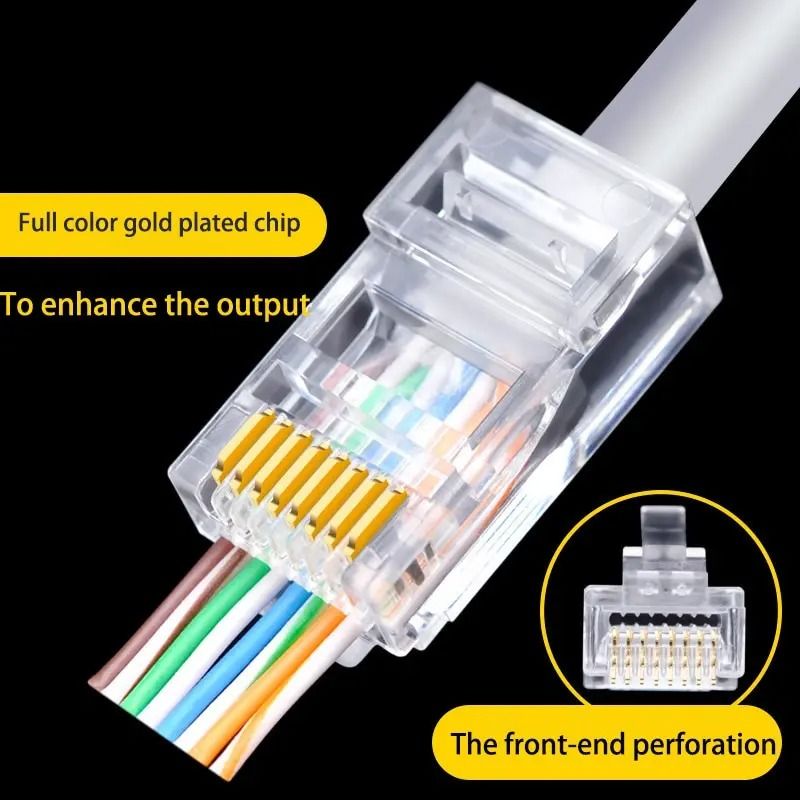 50-Piece Cat6 RJ45 Perforated Connector Set