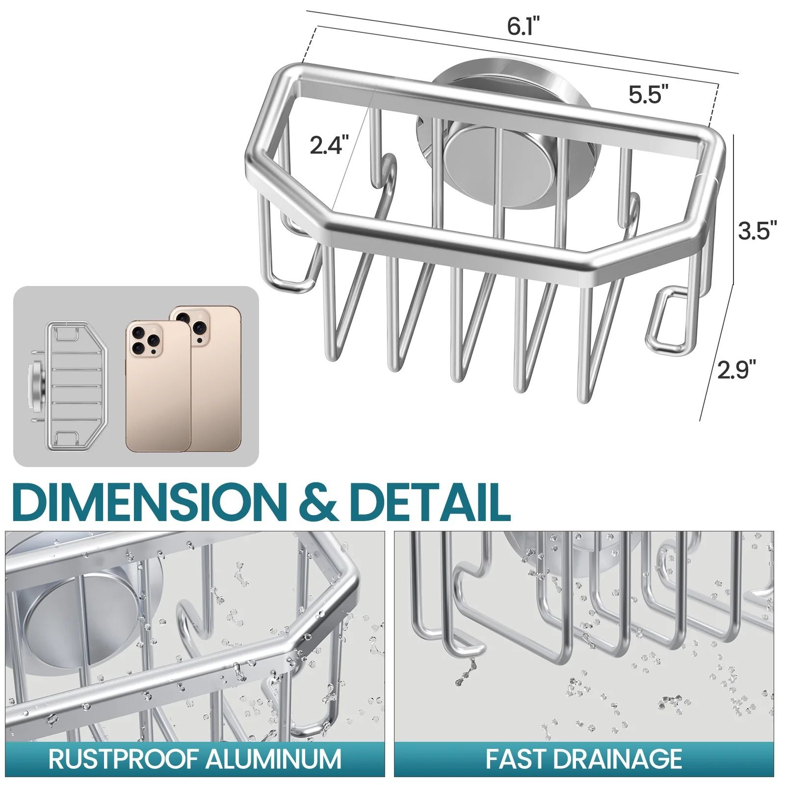 TAILI Suction Cup Kitchen Sink Sponge Holder