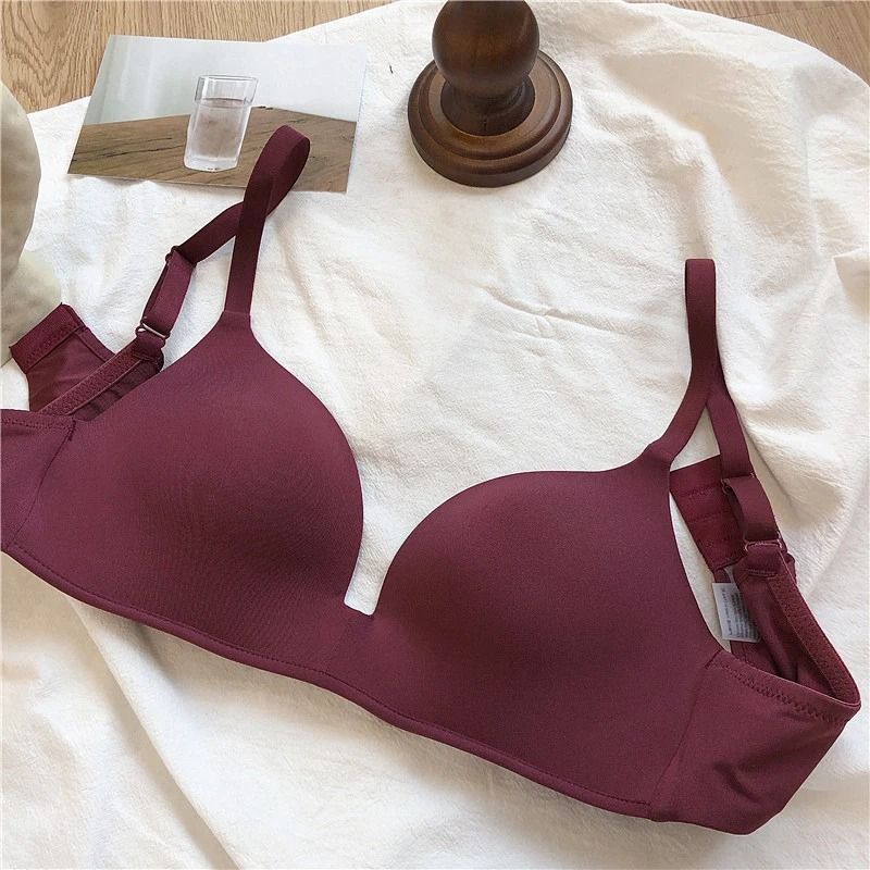 Ice Silk Bra For Women Comfort Wireless Gather Sexy Underwear Push Up Simple Lingerie Seamless Brassiere Bralette