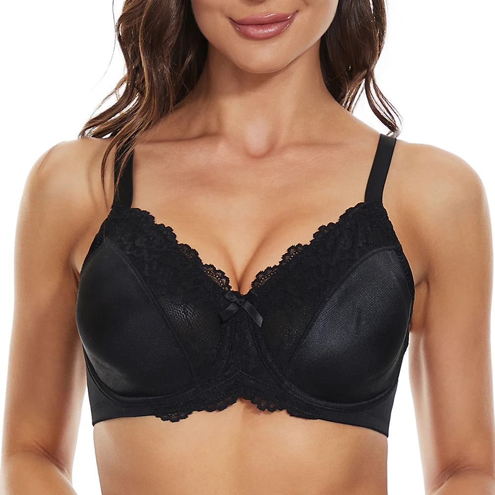 Sheroine Underwire Minimizer Bra | Full Coverage Floral Lace Everyday Comfort