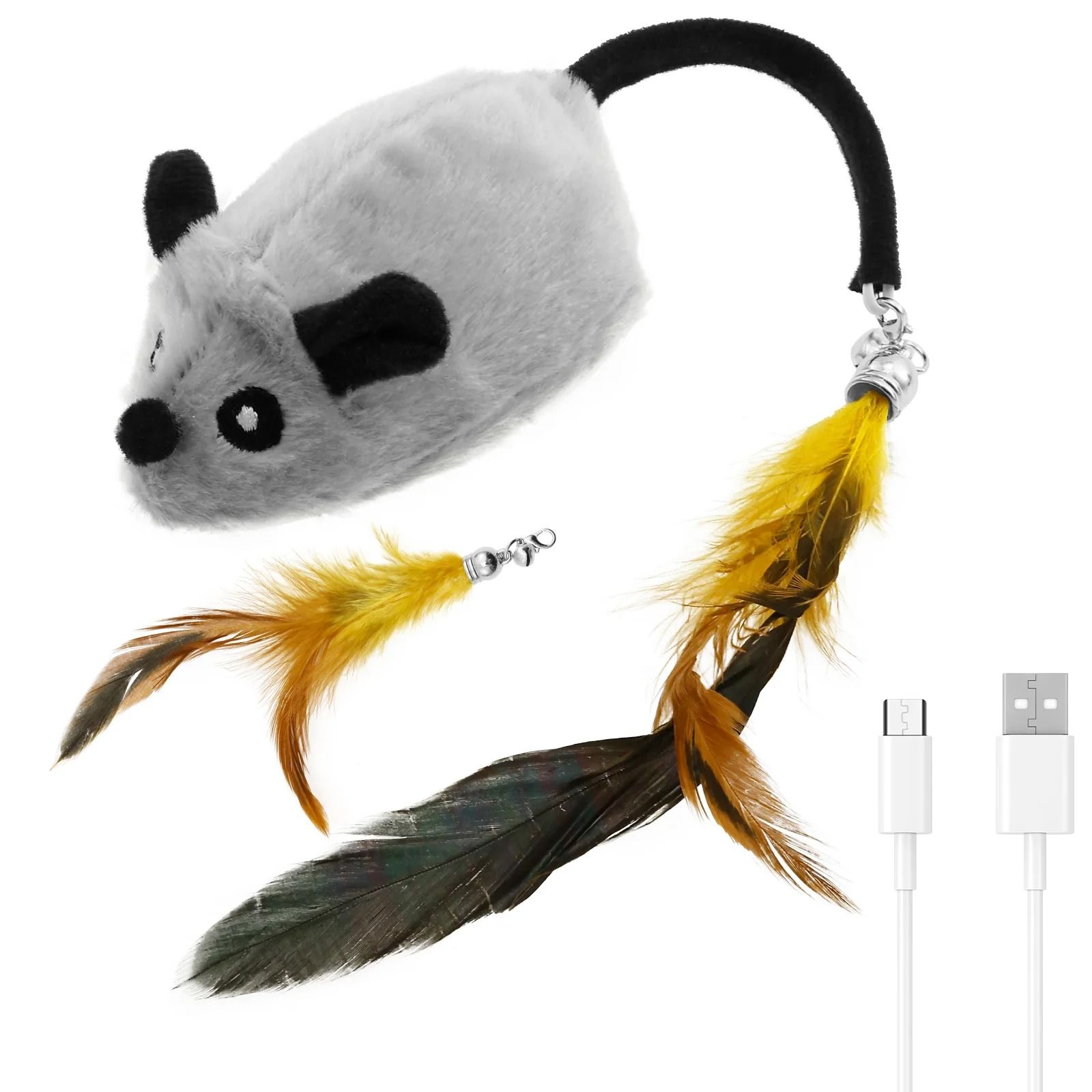 Interactive Cat Mouse Plush Toy – LED Glow Electric Remote Control Moving Mice for Kittens