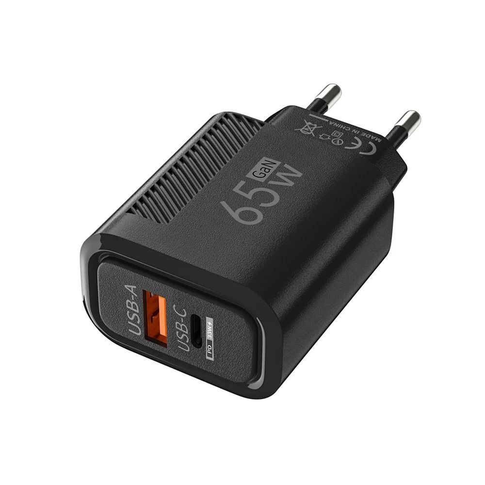 PD 65W GaN USB-C Fast Charger – Quick Charge 3.0 Adapter for iPhone, Samsung, Xiaomi, and Huawei