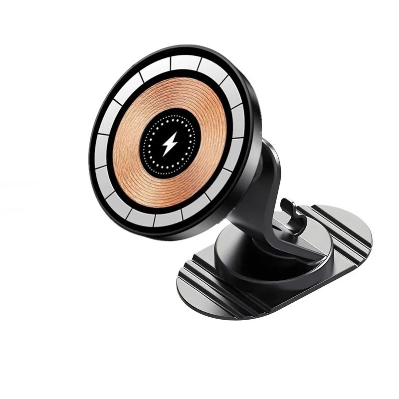 15W Magnetic Car Wireless Charger – 360° Rotating Metal Foldable Stand for iPhone 15, 14, 13, 12 & Samsung
