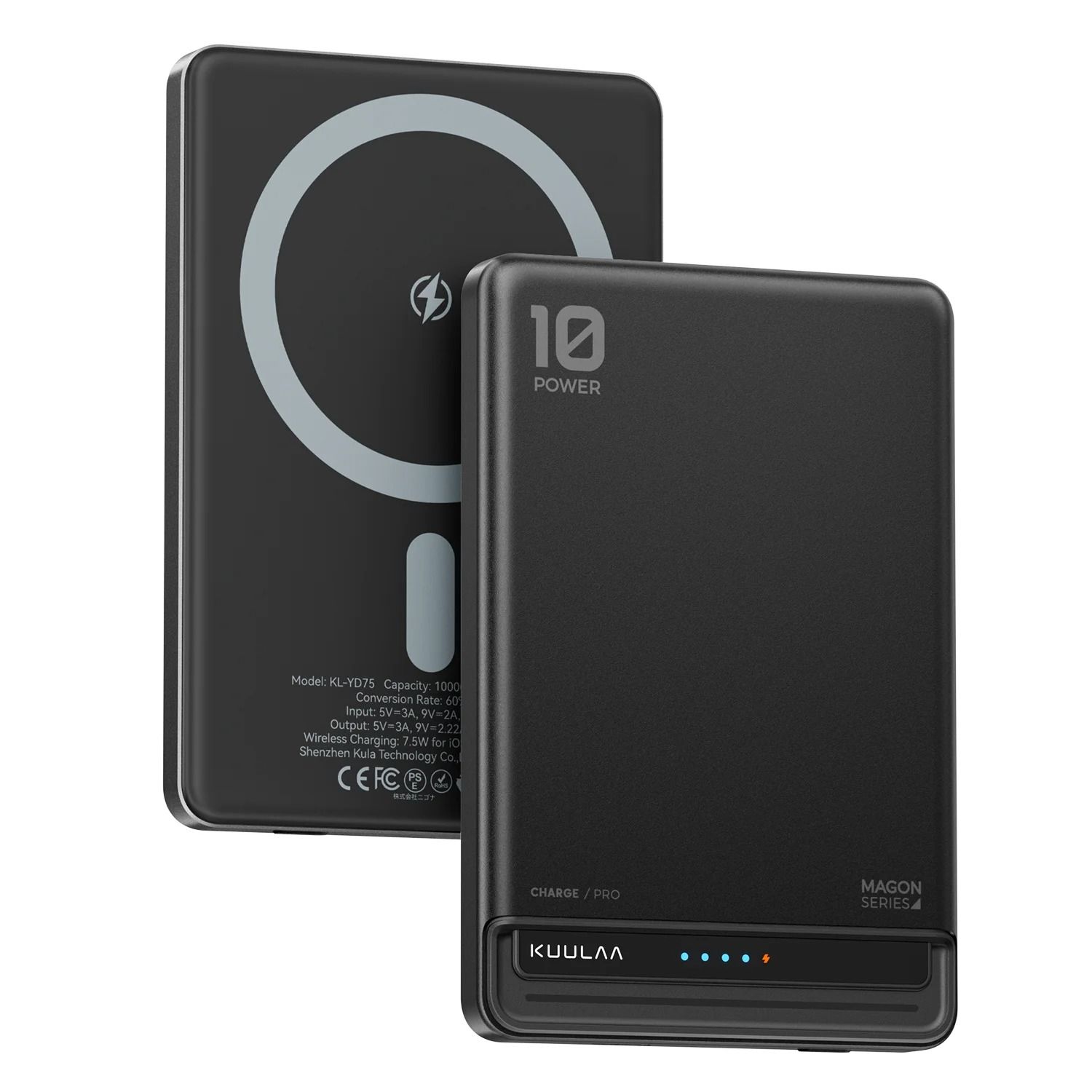 KUULAA 10000mAh Magnetic Power Bank – 20W PD Fast Charging Wireless Charger for iPhone 16, 15 & 14