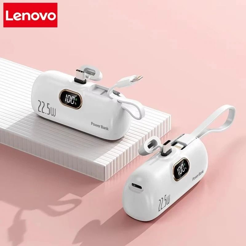 Lenovo Mini Convenient Mobile Power Bank - 30000mAh Portable Fast Charger for iPhone & Samsung