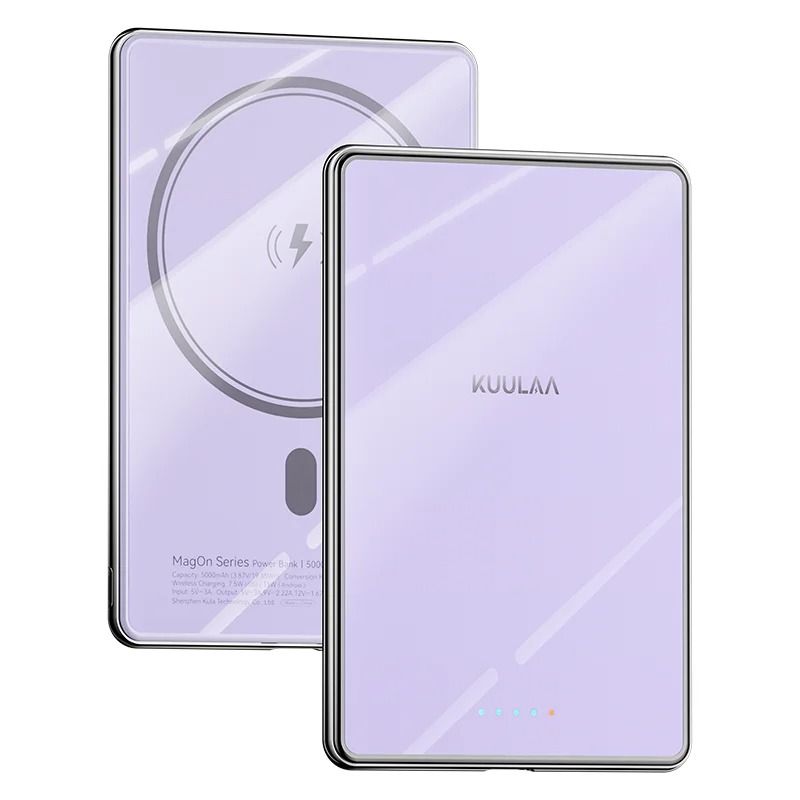KUULAA Slim Magnetic Wireless Power Bank - 5000mAh PD 20W Fast Charging Battery for iPhone 16, 15, 14 & 13