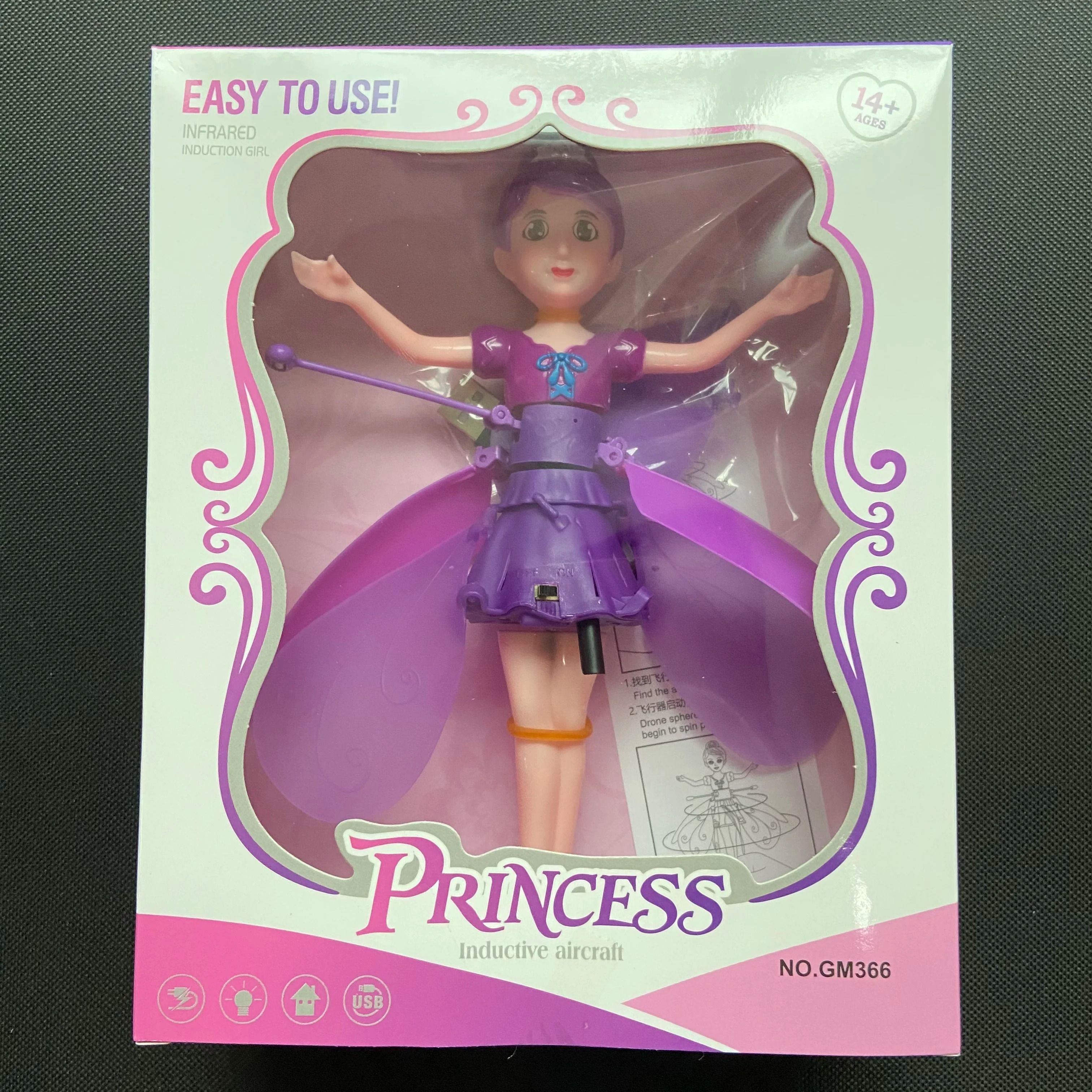Childrens Flying Fairy Doll - High-Performance Gesture Induction Helicopter & Luminous Dancing Toy
