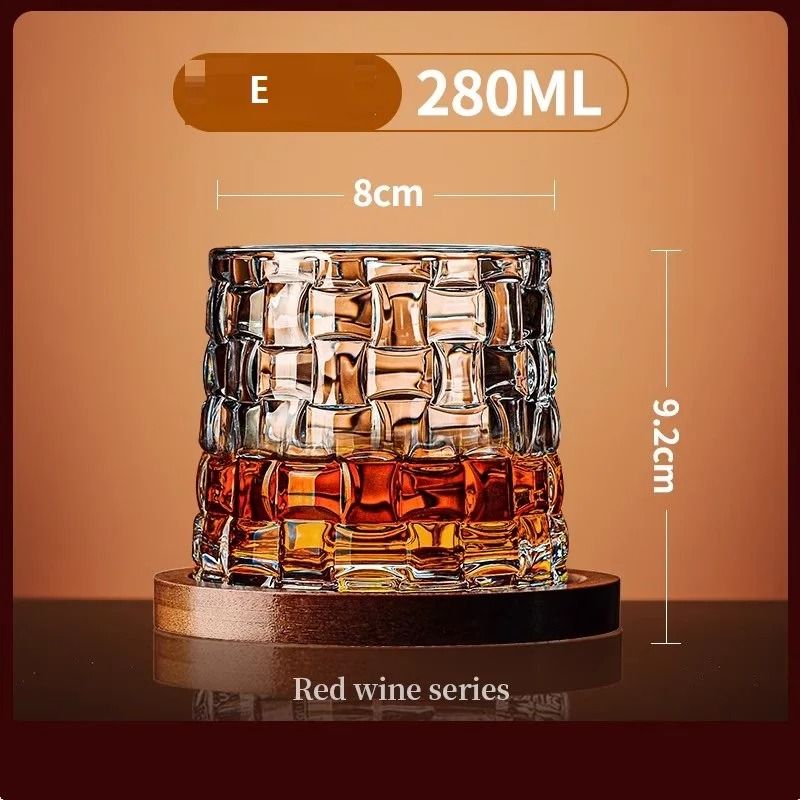 Rotating Crystal Whiskey Tumbler - High-Performance Spinning Brandy Glass with Centrifugal Precision Base