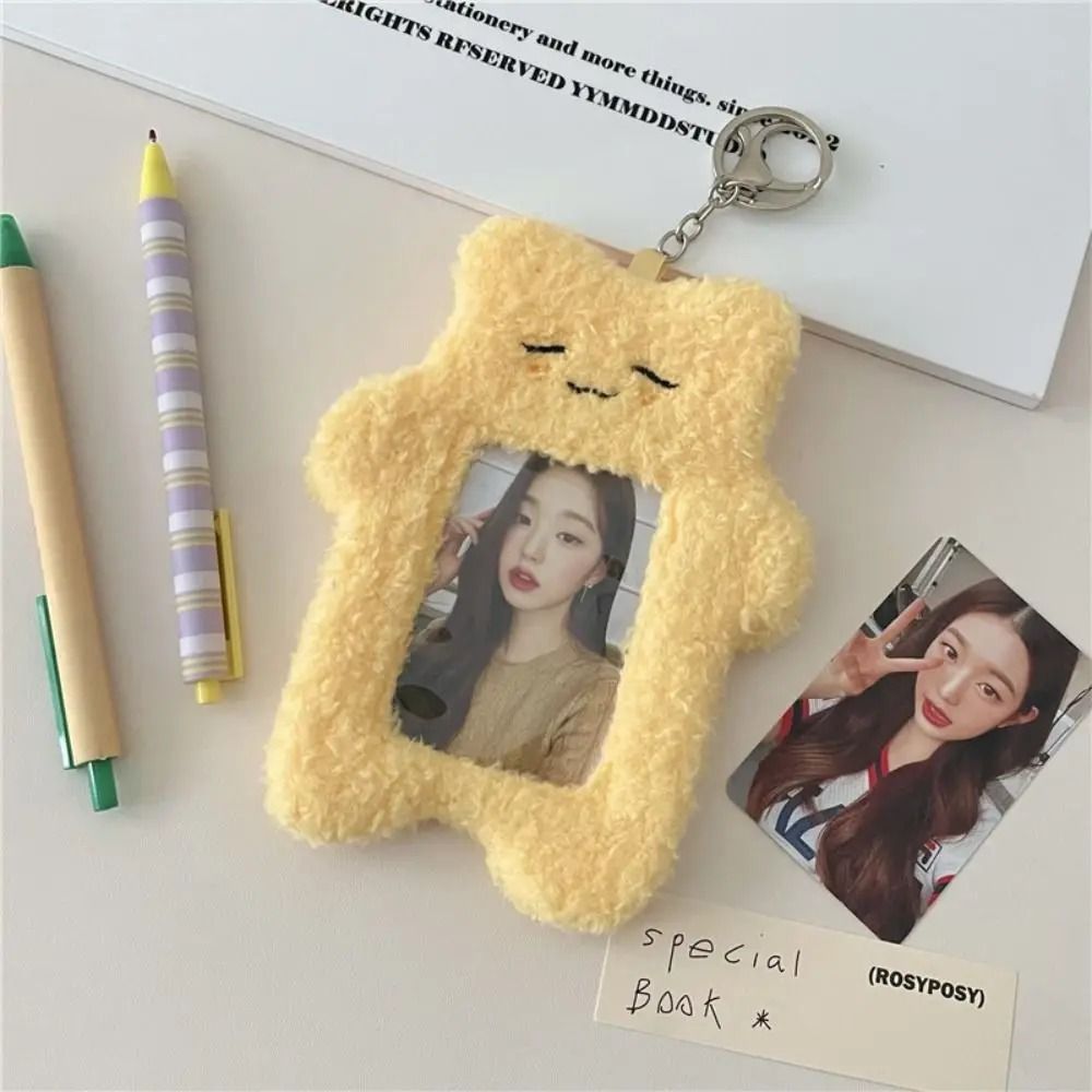 Cute Plush Photocard Case – High-Performance Cartoon Bag Keychain & Idol Photo Protective Cover