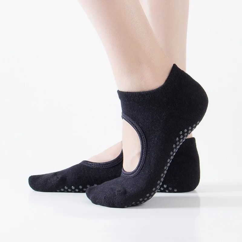 Backless Non-Slip Pilates Socks – High-Performance Cotton Yoga Socks & Ballet Dance Workout Slippers