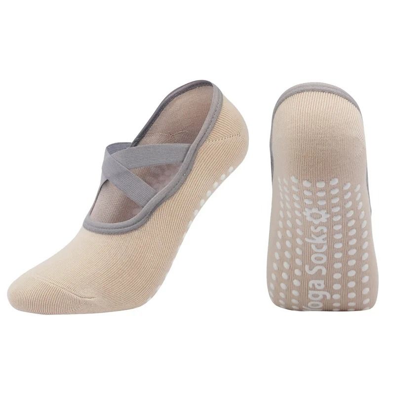 Professional Women Yoga Socks Silicone Anti Slip Ballet Pilates Backless Breathable Bandage Dance Socks