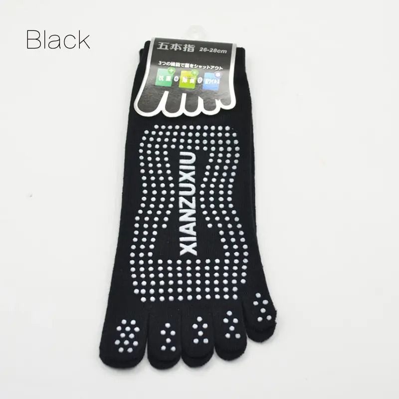 Mens Professional Wholesale Cotton Five Finger Massage Yoga Socks Breathable Non Slip Pilates Sports Socks
