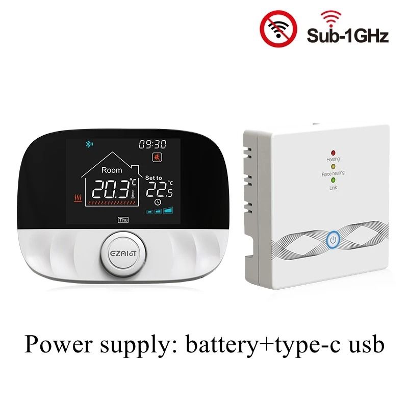 RF Wireless Smart WiFi Floor Heating Thermostat For Gas Boiler Battery Powered Tuya Temperature Controller