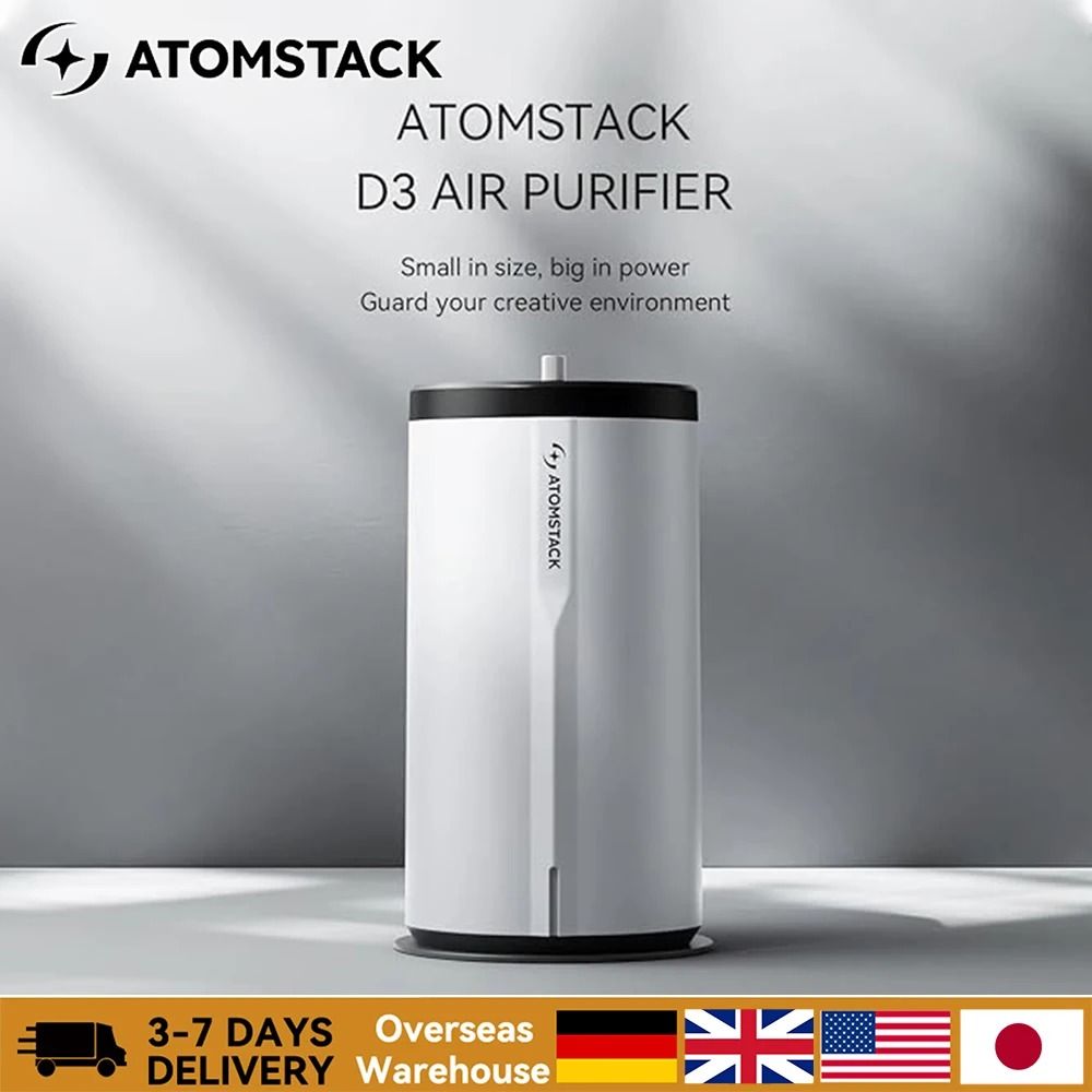 AtomStack D3 Laser Engraving Air Purifier | 5-Layer HEPA Filtration for PM2.5/PM10 Smoke Removal