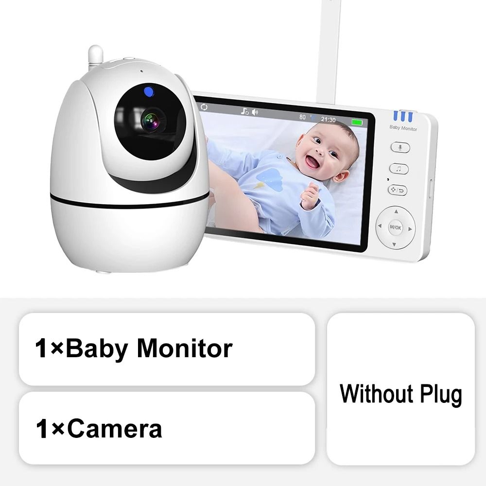 5" HD Video Baby Monitor | Remote Pan-Tilt-Zoom Camera with Night Vision & Temperature Alerts
