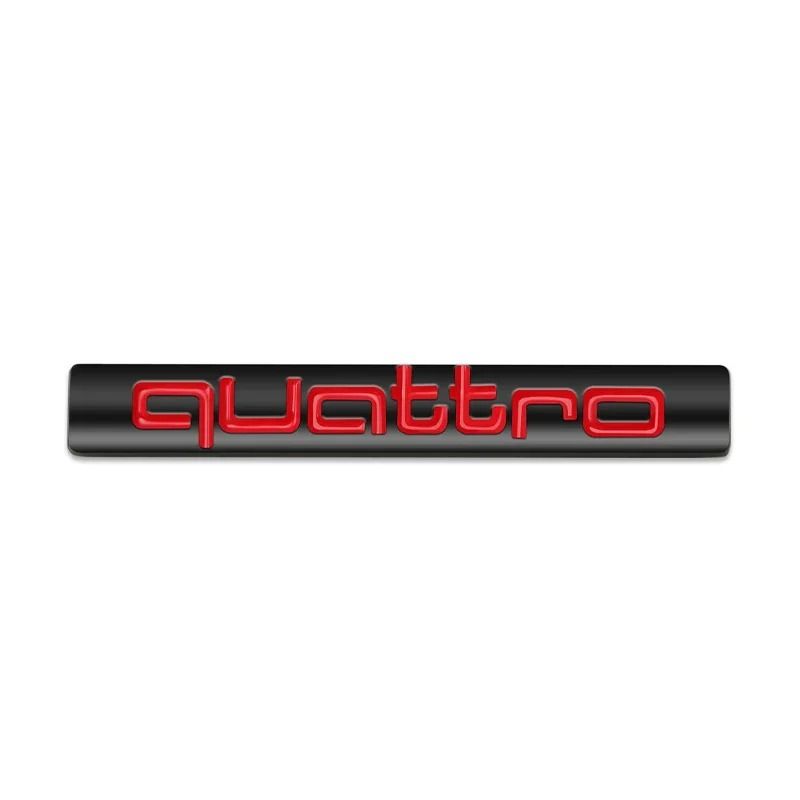 Metal Quattro Front Grill Badge Emblem | 3D Car Styling Sticker Decal for Audi A3 A4 A5 A6 Q3 Q5 Q7