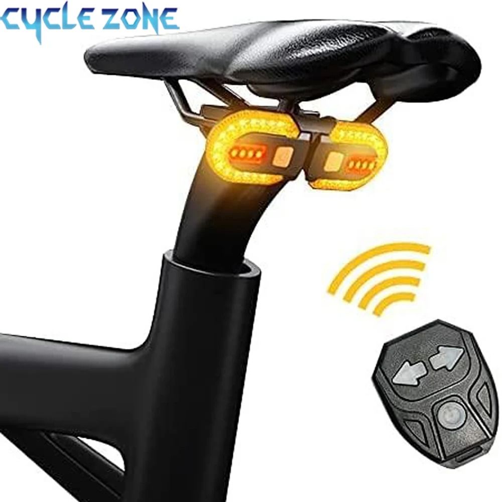 Wireless Bike Turn Signal & Rear Light | High-Intensity LED USB Rechargeable Tail Light for MTB & Road Safety