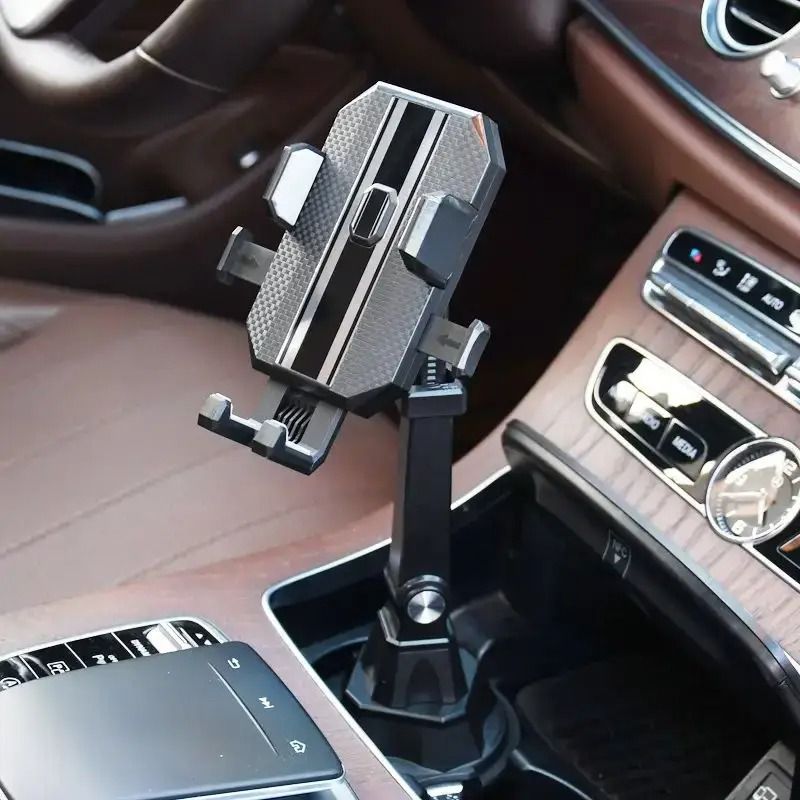 Universal Car Cup Holder Phone Mount | Adjustable Gooseneck High-Stability Stand for iPhone & Android