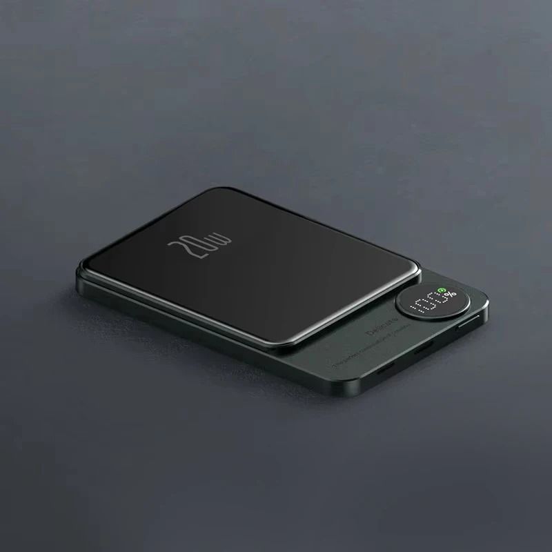 10000mAh Magnetic Alloy Power Bank | Ultra-Slim Wireless Fast Charger with Touch Screen & LCD Display