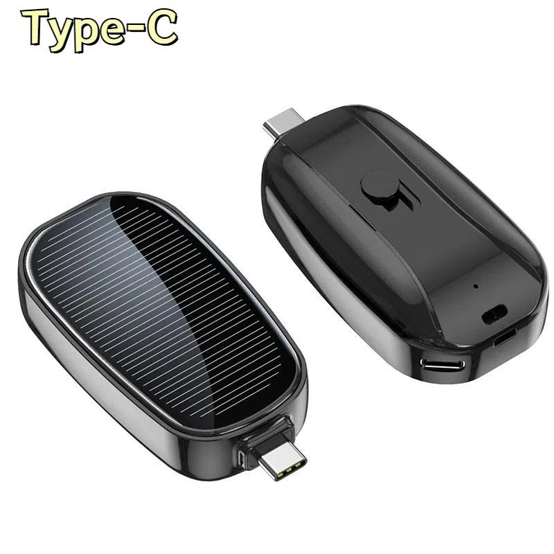 Solar Mini Power Bank Key Ring | 1200mAh Ultra-Portable Emergency Charger for Outdoor Camping