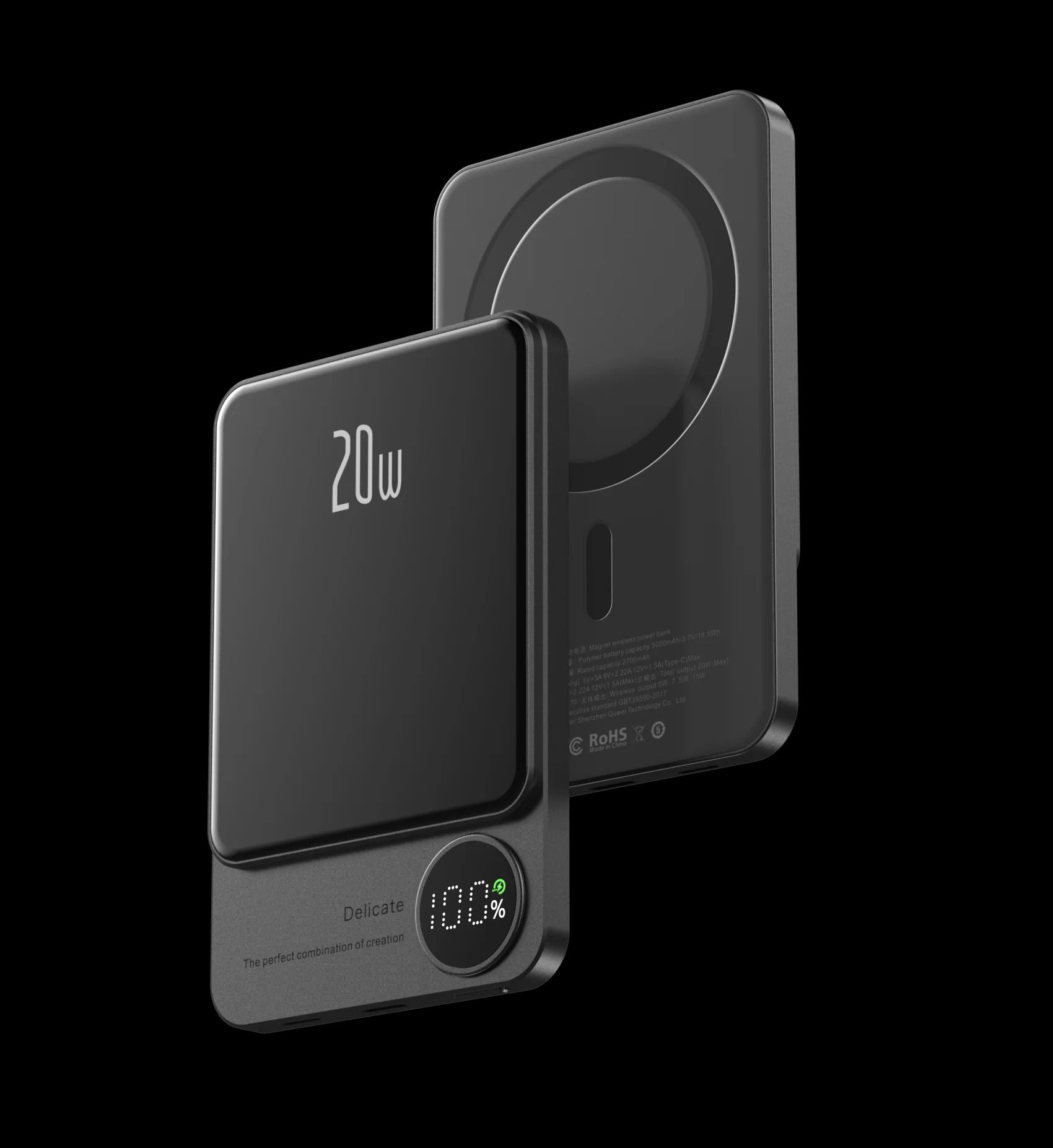 10000mAh Magnetic Alloy Power Bank | Ultra-Slim Wireless Fast Charger for iPhone 15 & MagSafe Series