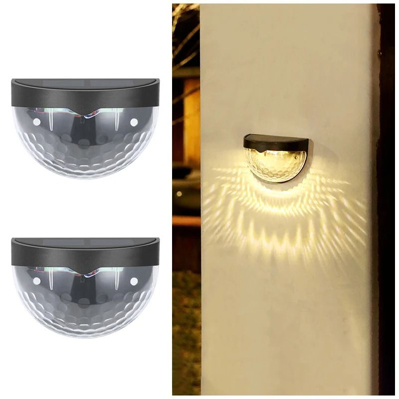 2-Pack Solar Wall Sconce | Waterproof Outdoor Warm White LED Security Lights for Fences & Railings