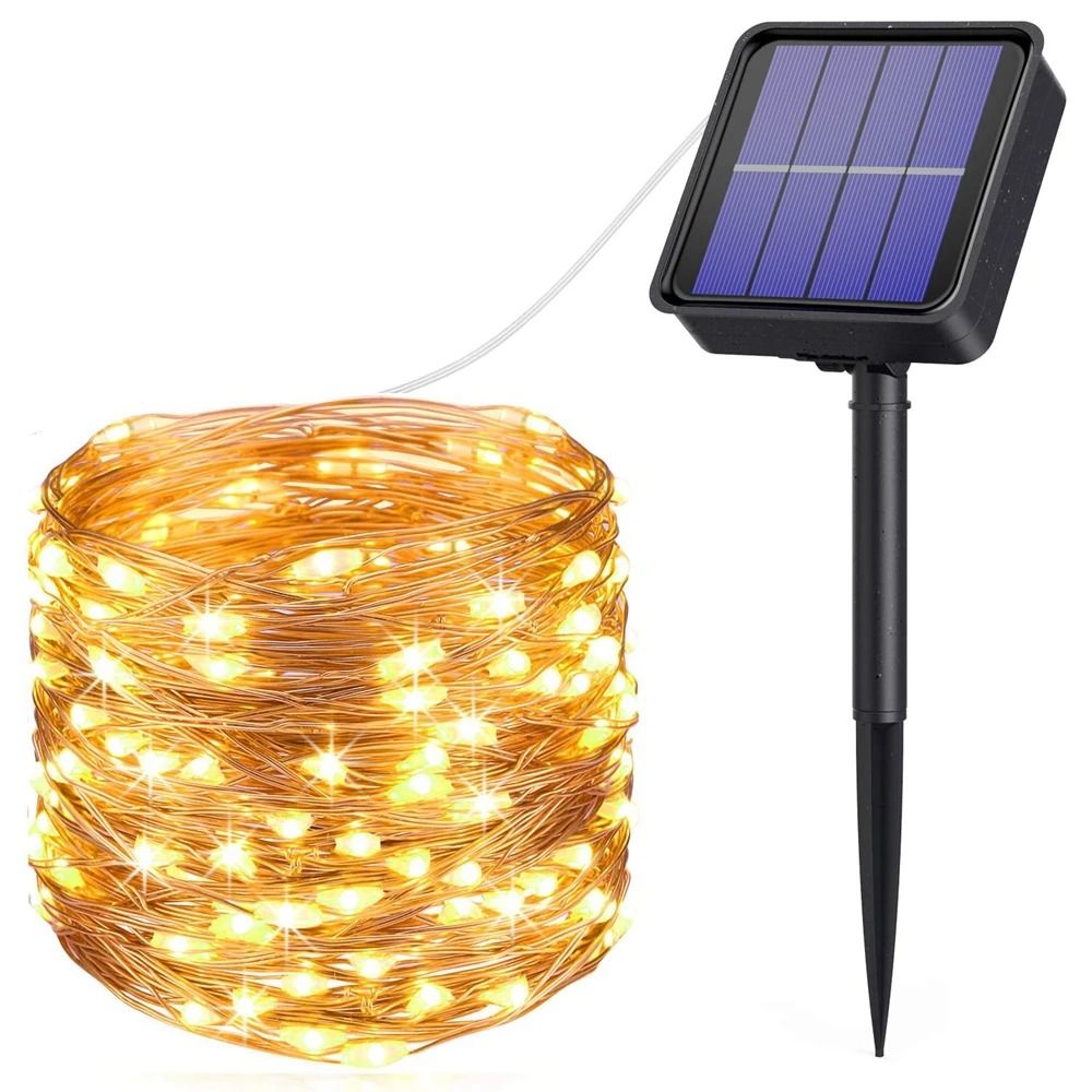 100-LED Solar Fairy String Lights | 12m Waterproof Outdoor Twinkle Lights for Gardens & Weddings
