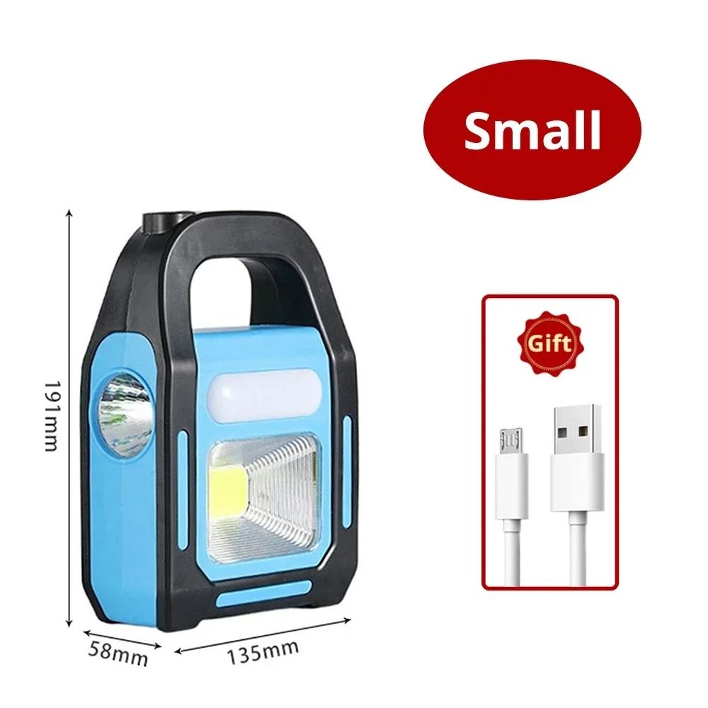 3-in-1 Solar & USB Rechargeable COB Camping Lantern | Emergency Flashlight & Power Bank for Devices