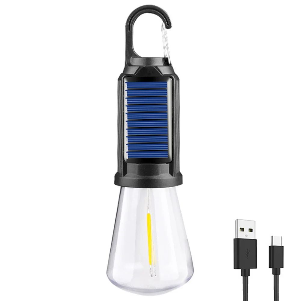 Solar Powered LED Camping Lantern | Waterproof Handheld 100LM Light with USB Charging for Outdoor BBQ