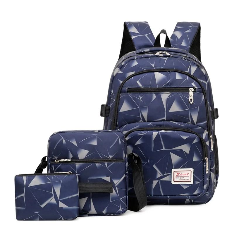 3pcs Set Male Backpacks High School Bags for Women 2024 Boys One Shoulder Big Student Travel Bag