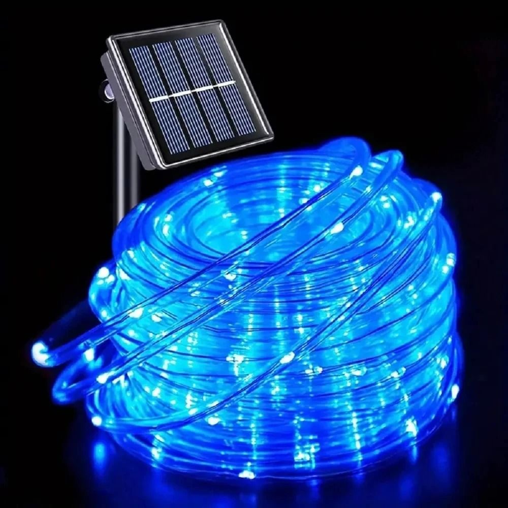 Outdoor Solar Tube Rope LED Light Garden Christmas Decoration Fairy String Light