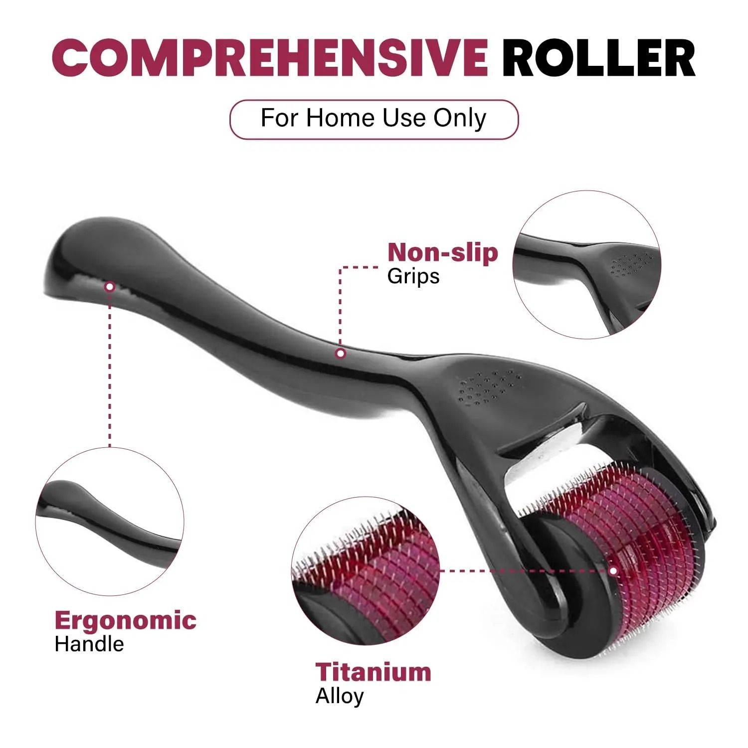 Professional 540 Titanium Derma Roller - Hair & Beard Regrowth Treatment