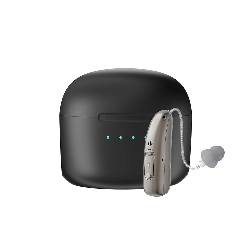 Professional BTE Digital Hearing Aid - Rechargeable Mini Sound Amplifier for Seniors