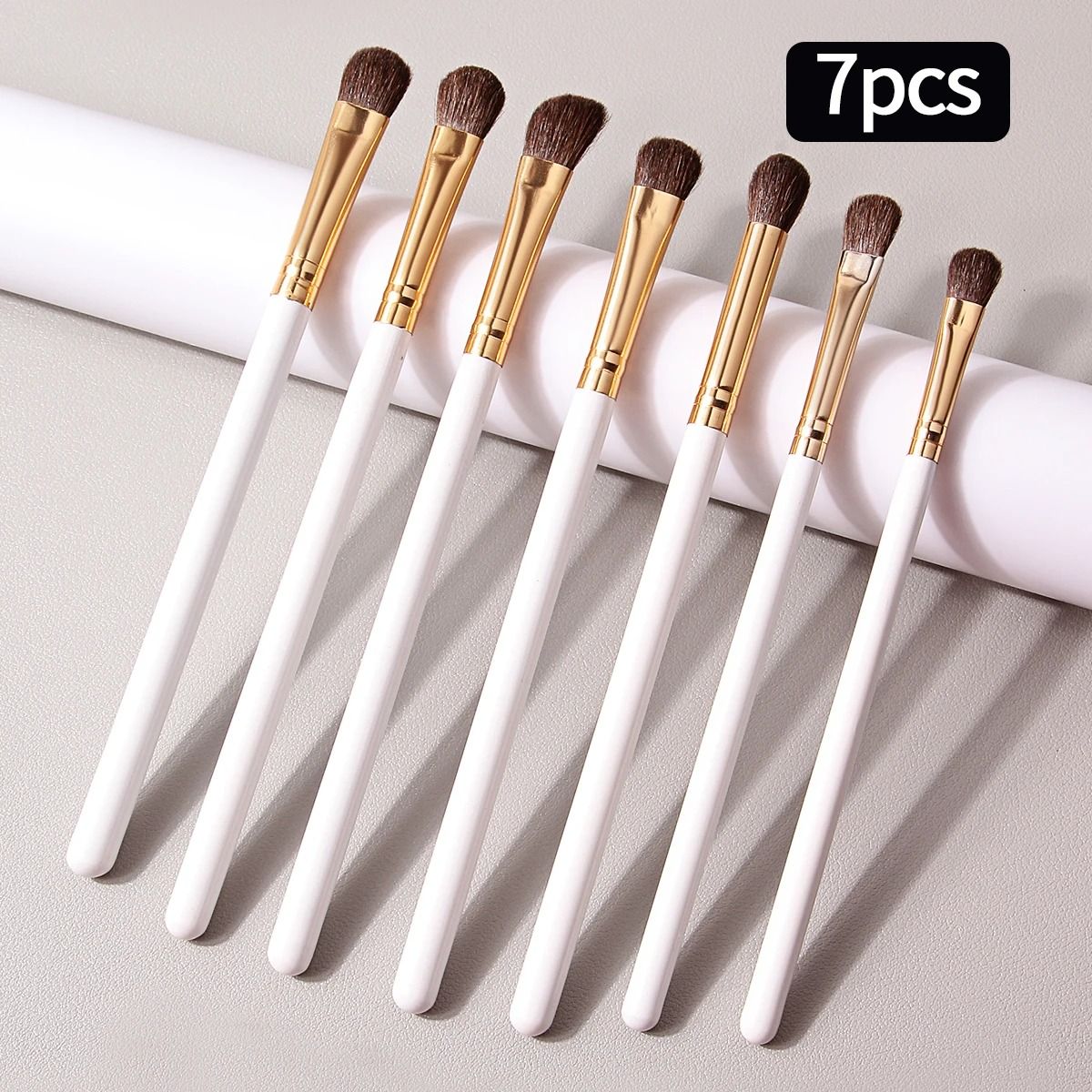 7Pcs Professional Eye Shadow Makeup Brush Set Natural Pony Hair Blending Smudge Shader Kit