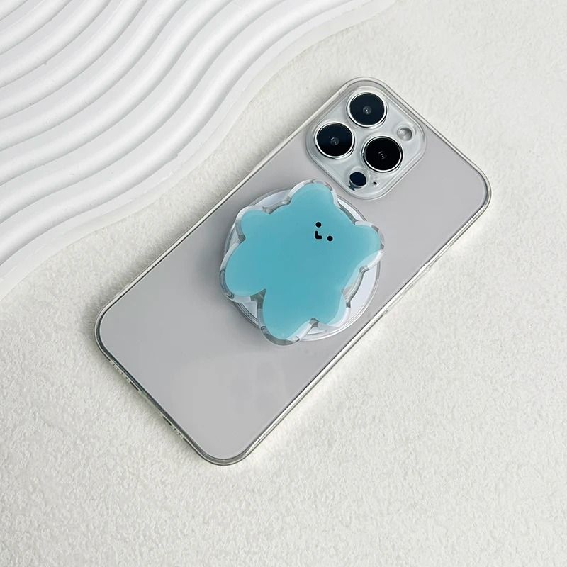 Cartoon Bear Magnetic Folding Mobile Phone Grip Holder for MagSafe iPhone & Samsung
