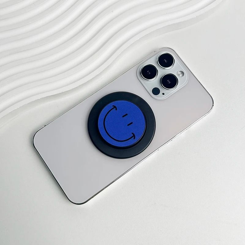 Cute Happy Face Magnetic Phone Grip Holder for MagSafe iPhone & Samsung Expanding Stand