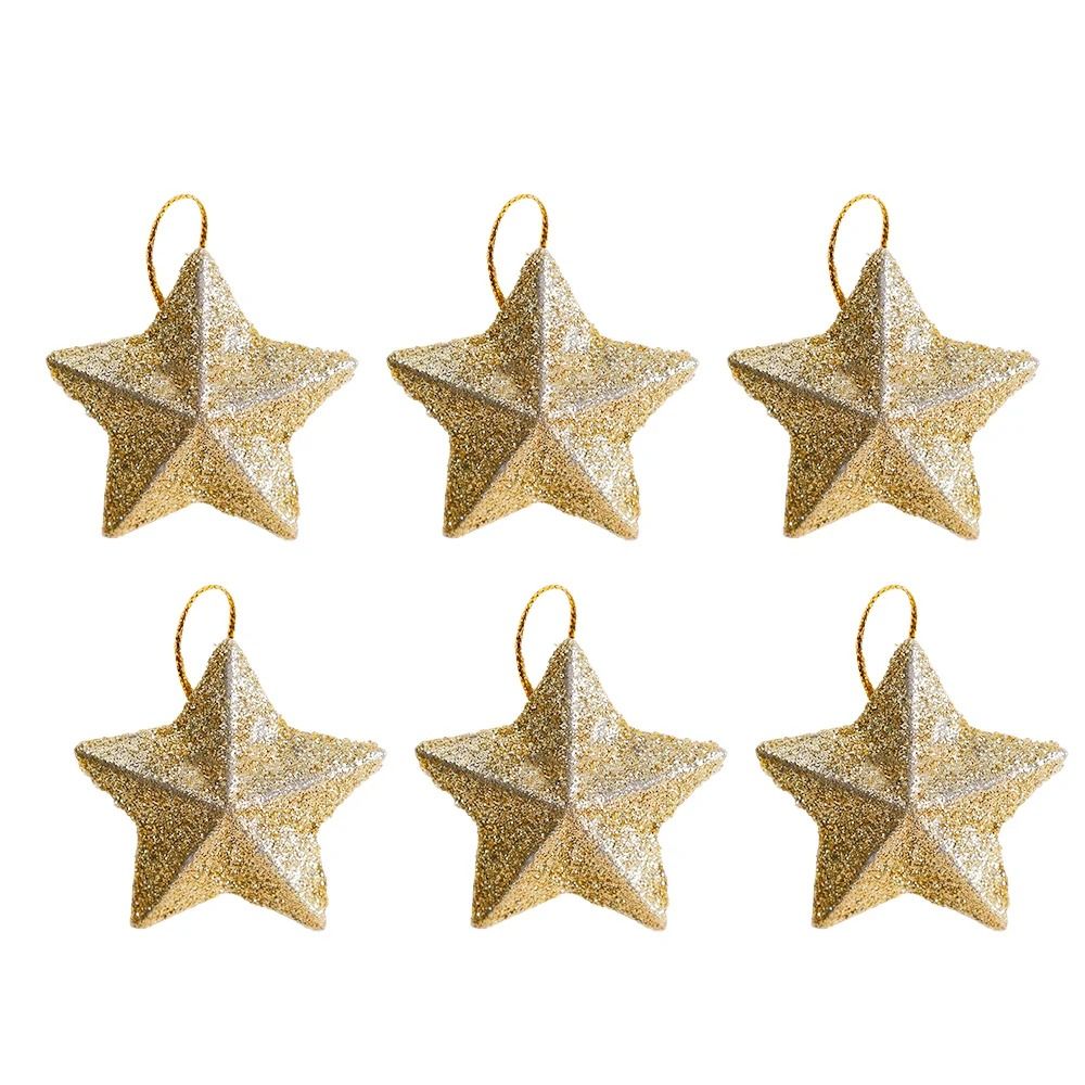 Gold Glitter Star Ornament Set | Premium Christmas Tree Pendant & Festive 2025 Holiday Decoration Infrastructure