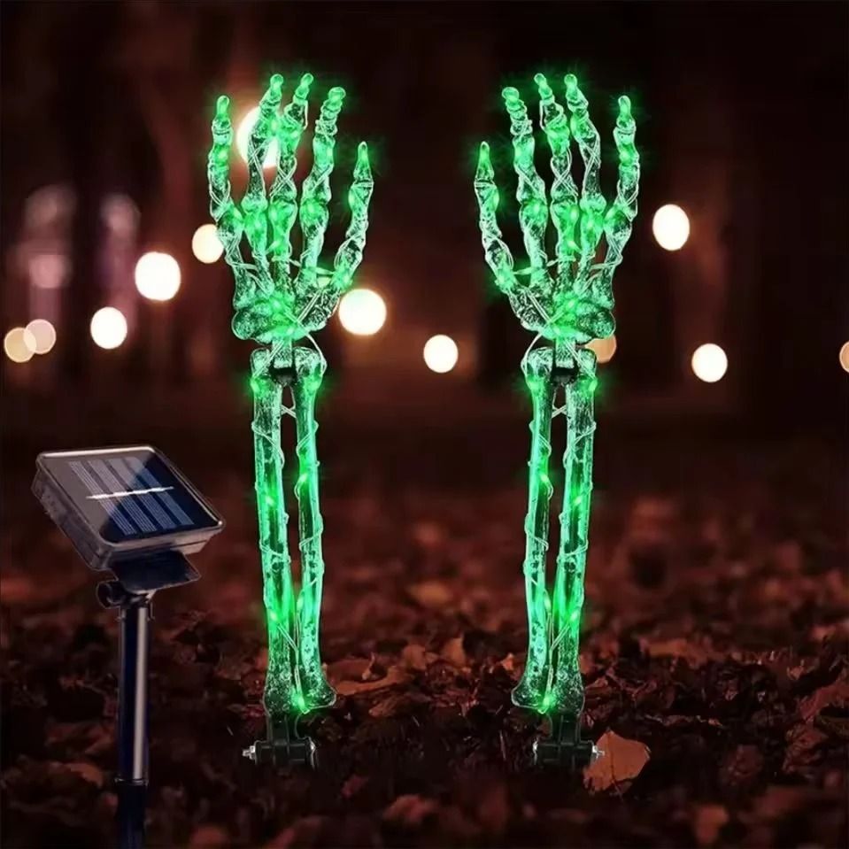 2PC Halloween Solar Ghost Hand LED Stake Lights Outdoor Waterproof Decor