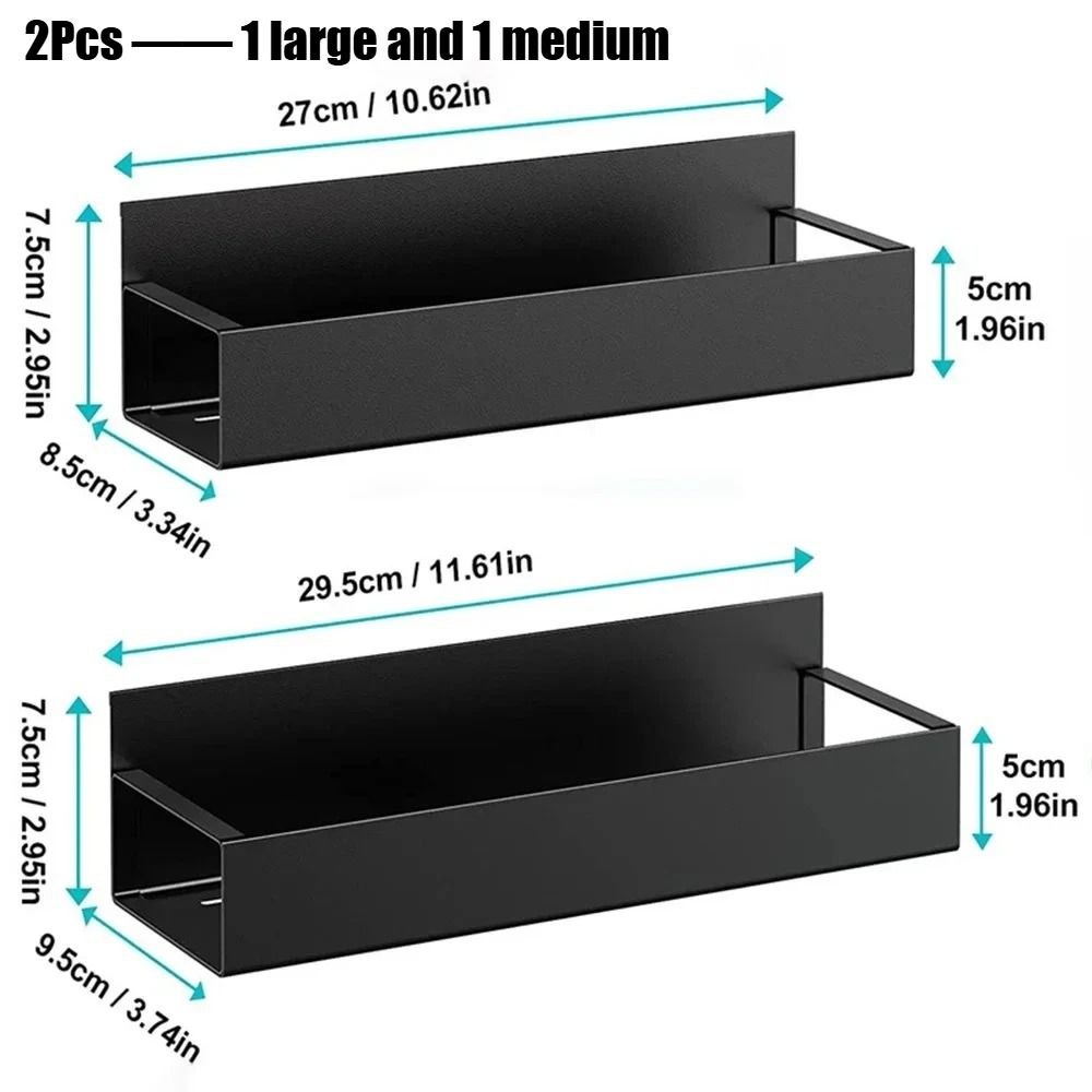 2pcs Magnetic Side Storage Shelf Spice Rack Hanging Kitchen Organizer